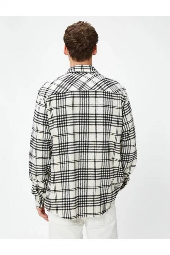 4WAM60006HW Koton Erkek Gömlek SİYAH EKOSELİ - 7