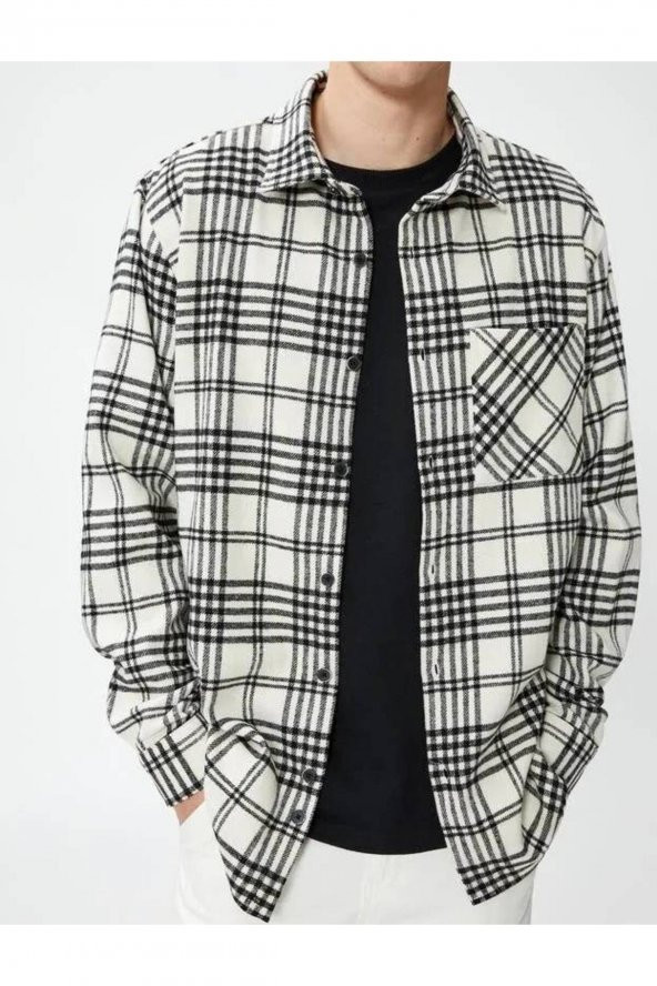 4WAM60006HW Koton Erkek Gömlek SİYAH EKOSELİ - 11