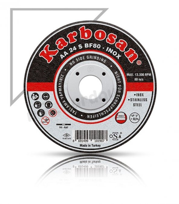 Karbosan 10210 İnox Kesici Düz 180x3x22 MM