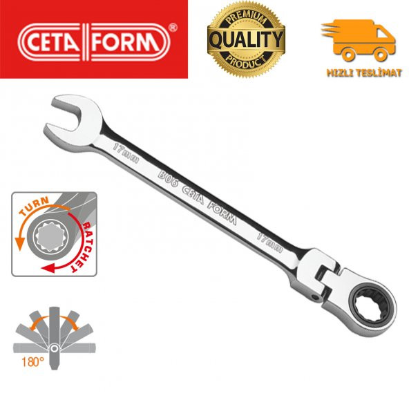 Ceta Form B06 C-Gear Cırcırlı Kombine Anahtar Mafsallı B06 Serisi 15 Mm N11.5146