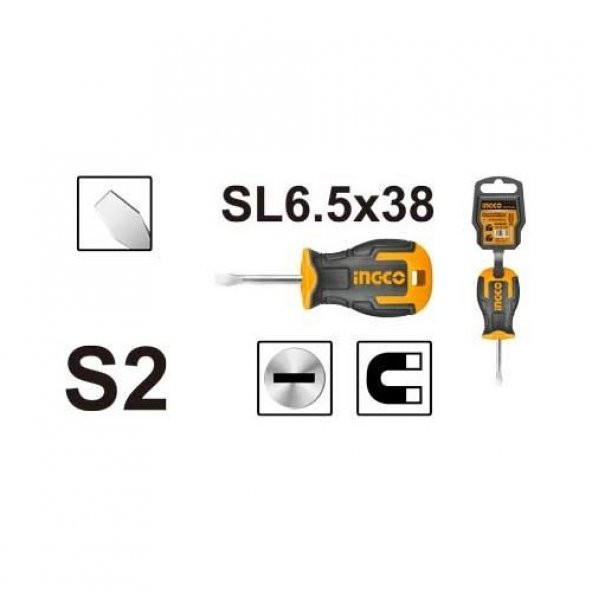 Ingco Hs686038 Düz Tornavida Sl65x38