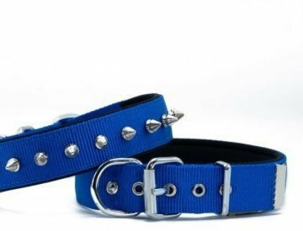 Doggie Konfor Dokuma Çivili Boyun Tasması Royalmavi 3X42-50Cm ürün görseli
