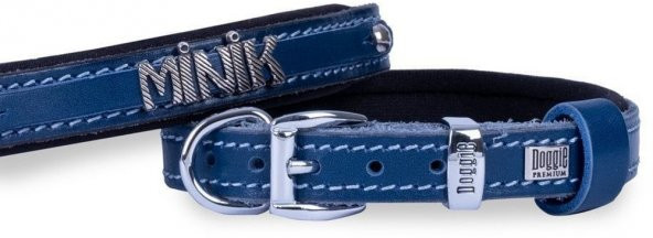 Doggie Konfor Deri İsimlikli Boyun Tasması Royalmavi 1,5X20-25Cm - 1