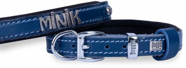 Doggie Konfor Deri İsimlikli Boyun Tasması Royalmavi 1,5X25-30Cm