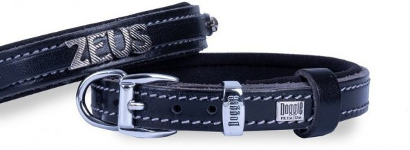 Doggie Konfor Deri İsimlikli Boyun Tasması Siyah 1,5X20-25Cm