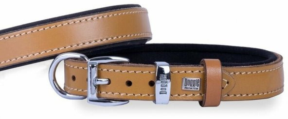 Doggie Konfor Deri Boyun Tasması Kamel 2X35-40Cm