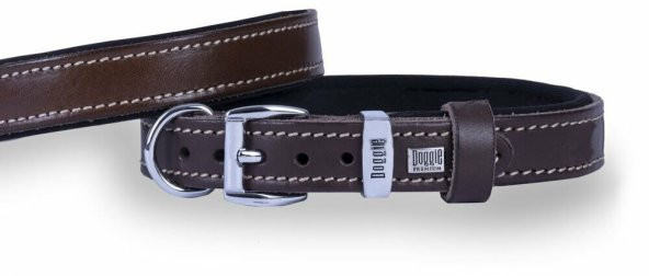 Doggie Konfor Deri Boyun Tasması Kahve 2X35-40Cm