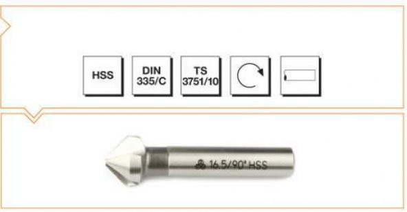 Mte Hss Dın 335/c Havşa Freze 16,5 Mm-90