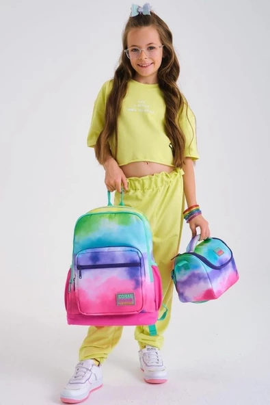 Coral High Kids Renkli Batik Desenli 3'lü Okul Çanta Seti - Kız Çocuk - 2