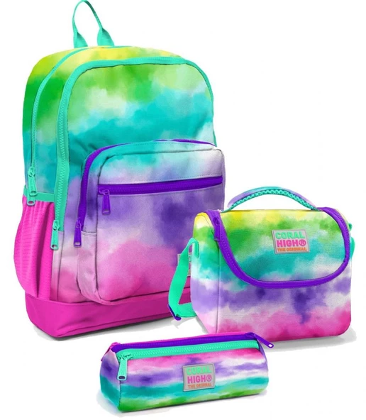 Coral High İlkokul Çantası Seti Renkli Boyama - Kız Çocuk