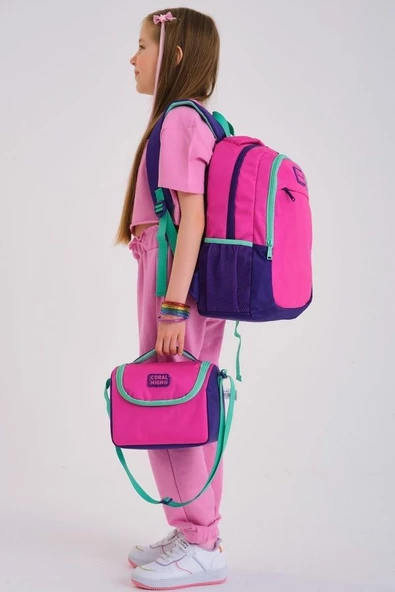 Coral High Kids Pembe Mor 3'lü Okul Çanta Seti - Kız Çocuk - Resim 2