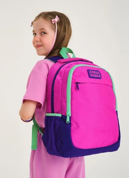 Coral High Pembe Mor Üçlü Okul Çanta Seti - 2