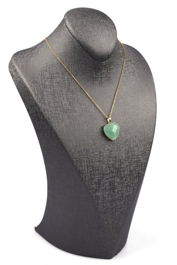 Aventurin Doğal Taş Gold Renkli Kolye - Resim 2