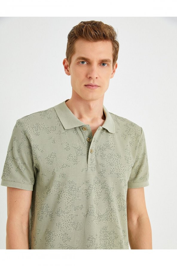 Slim Fit Desenli Polo Yaka Tişört - 2
