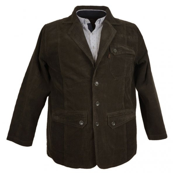 Büyük Beden Erkek Dekons Kadife Ceket Kahve58-74