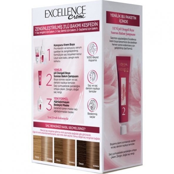 Loréal Paris Excellence Creme Saç Boyası 7.31 Bal Köpüğü - 3