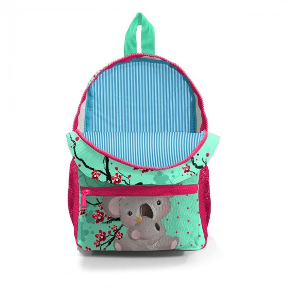 Coral High Kids Minik Yuva Sırt Çantası Su Yeşili Neon Mercan Koala Desenli İki Bölmeli 23513 - 4