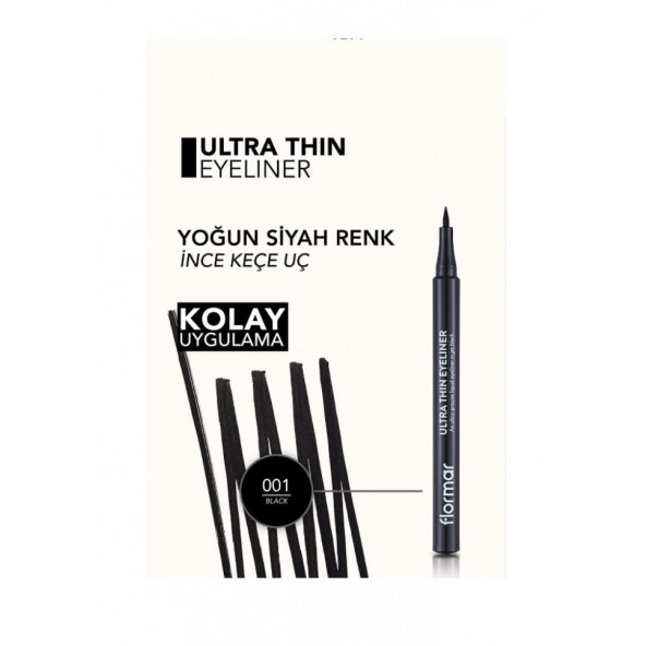 Flormar Ultra Thin Eyeliner Black 001 - 5