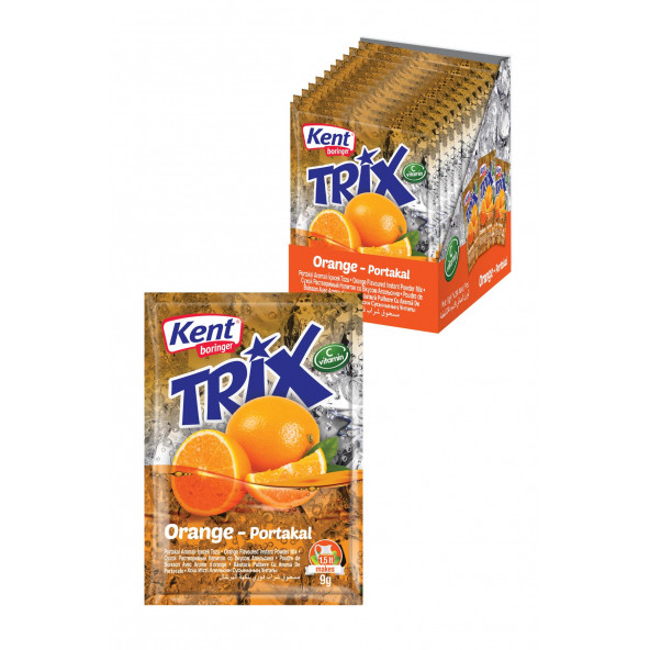 Kent Boringer Trix Portakal Aromalı Toz İçecek Folyo Paket 9 Gr x 24 Adet