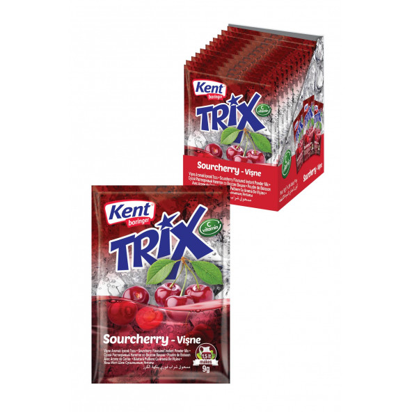 Kent Boringer Trix Vişne Aromalı Toz İçecek Folyo Paket 9 Gr x 24 Adet