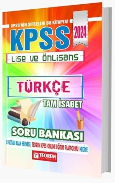 Teorem Yayınları 2024 KPSS Lise Ön Lisans Türkçe Tam İsabet Soru Bankası - 1