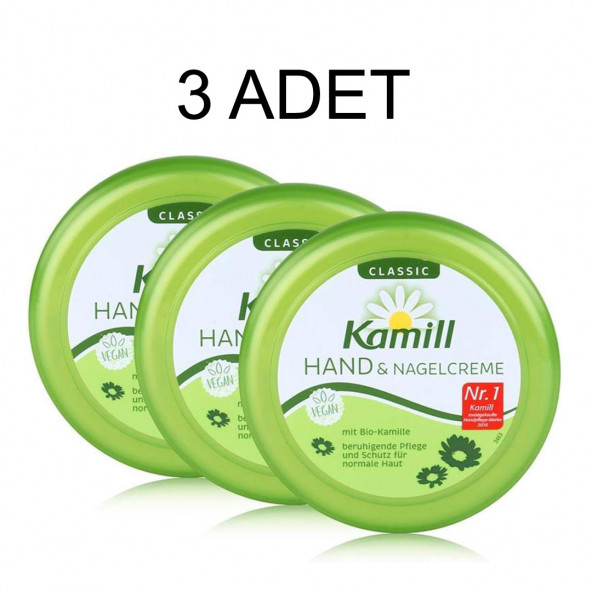 3 ADET - Kamill Hand & Nagelcreme - El ve Tırnak Kremi (VEGAN) 150ml