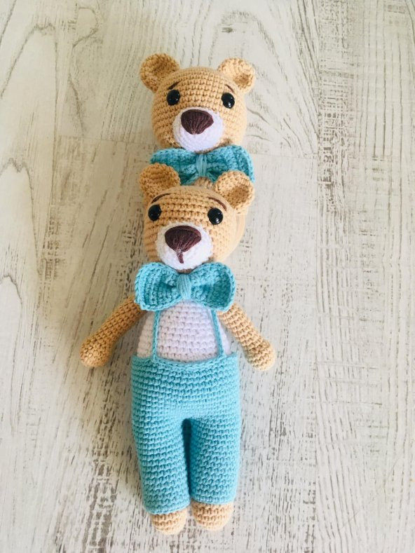 Zeze Ayıcık ve Çıngırak Takım Amigurumi Organik Oyuncak - 2