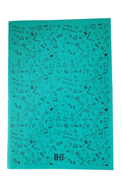 100 Yaprak Kareli Defter Plastik Kapak A-4 1 Adet PP Kapak Büyük Boy Kareli Defter 100 Sayfa A4 Desenli Kapak - 10