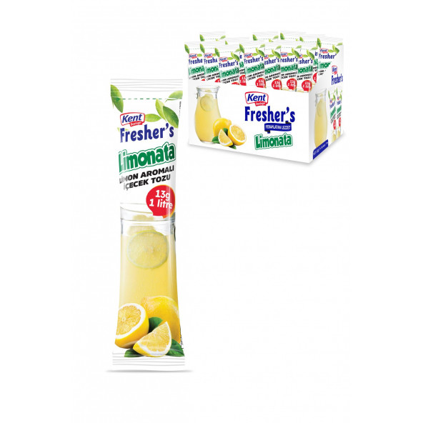 Kent Boringer Fresher's Limonata  Aromalı Toz İçecek 13 Gr x 48 Adet