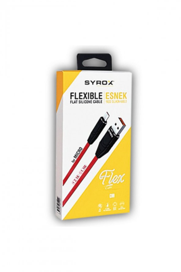 Syx-c105 Iphone Yassı Silikon Kablo Siyah Beyaz