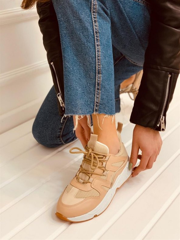 Bağcık Detaylı Rahat Kadın Sneakers Spor Ayakkabı - 7