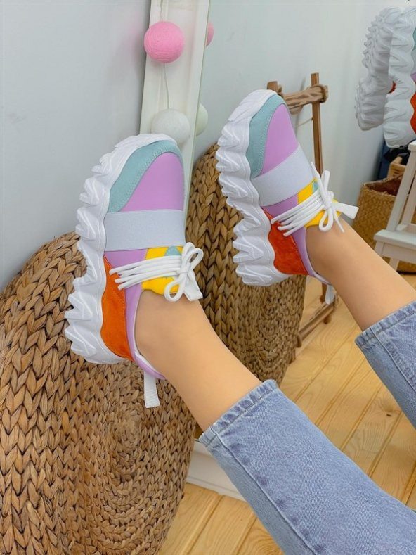 Bağcık Detaylı Rahat  Kadın Sneakers Spor ayakkabı - 2