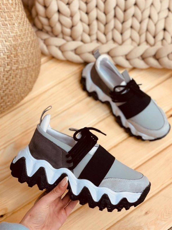Bağcık Detaylı Rahat  Kadın Sneakers Spor ayakkabı - 6