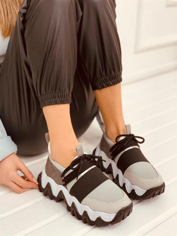 Bağcık Detaylı Rahat  Kadın Sneakers Spor ayakkabı - 8