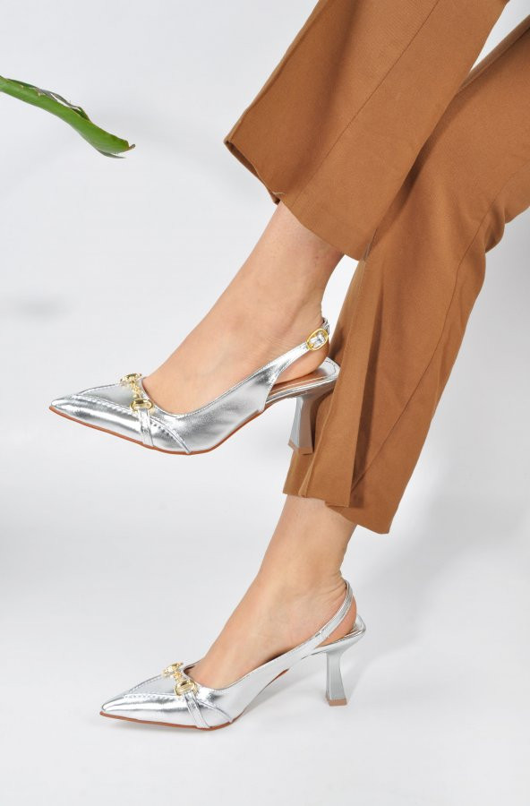 Deri Toka Detay Kadın Stiletto - 10