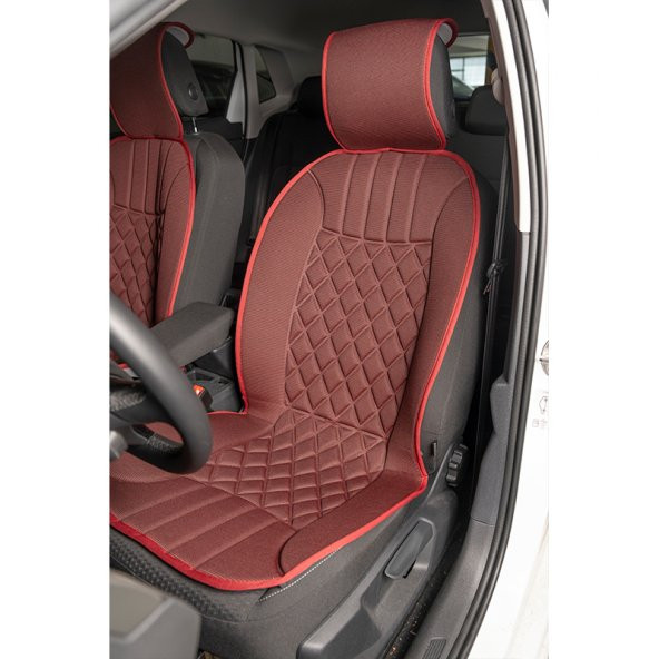 Space Elegance 2li Koltuk Kılıfı Set Minder Kırmızı-Kırmızı / KLMNY537 PREMİUM - 1