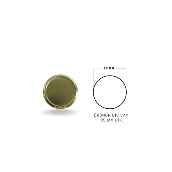 Twıst-Of 20 Lİ  82 mm Gold Altın Sarısı Cam Kavanoz Kapağı (20 Adet) - 6