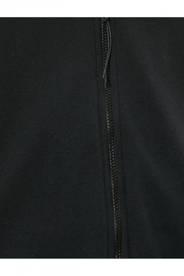 Fermuarlı Sweatshirt Cep Detaylı Yuvarlak Yaka Çıtçıt Düğmeli - 6