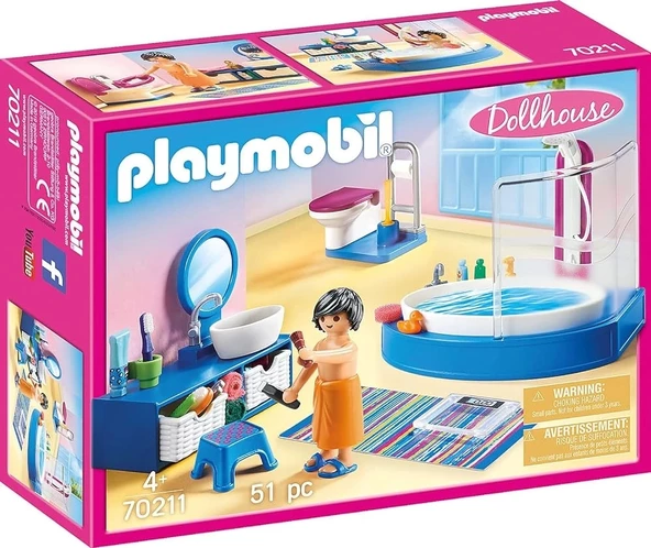 Playmobıl Dollhouse 70211 Banyo, 4 Yaş ve Üstü