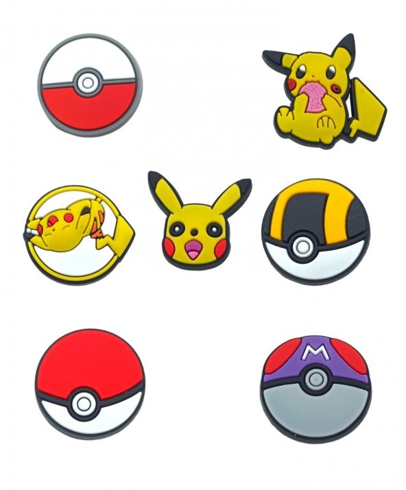 Pokemon Dünyasını Ayaklarınıza Getirin: 7 Adet Pokemon Terlik Süsü Seti
