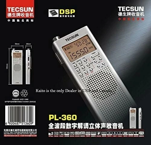 Tecsun PL-360 Dijital PLL Taşınabilir AM/FM Kısa Dalga Radyo - 3