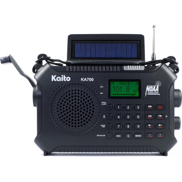 Kaito KA700 Bluetooth Acil El Krank Dinamosu ve Güneş Enerjili Radyo