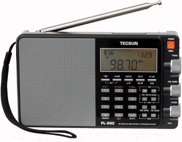 Tecsun PL880 Taşınabilir Dijital PLL Çift Dönüşümlü AM/FM