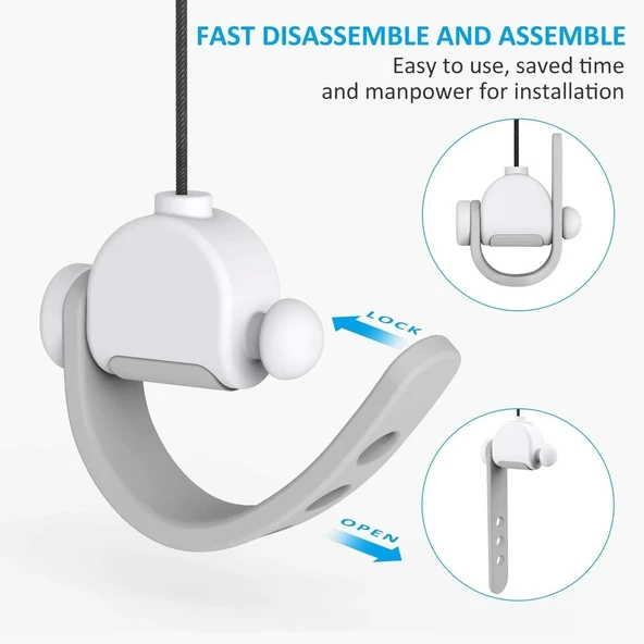 KIWI design VR Kablo Yönetimi, 3 Paket VR Makara Sistemi - Beyaz - 3
