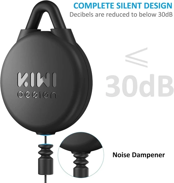 KIWI design VR Kablo Yönetimi, 3 Paket VR Makara Sistemi - Siyah - 4