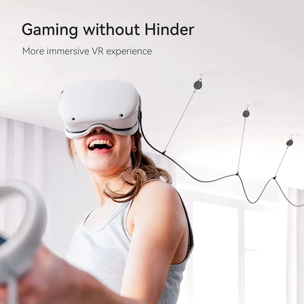 KIWI design VR Kablo Yönetimi, 6 Paket VR Makara Sistemi - Siyah - 3