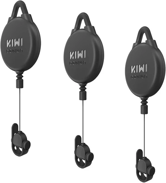 KIWI design VR Kablo Yönetimi, 3 Paket VR Makara Sistemi - Siyah