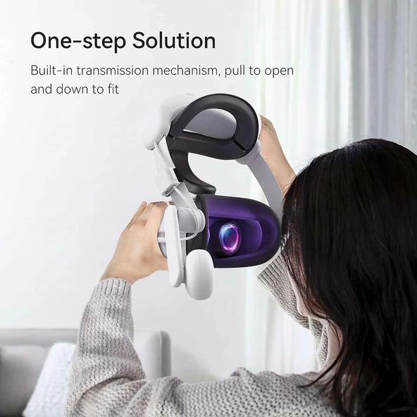 KIWI design Konforlu Pilli Sesli Kafa Bandı 6400mAh - Quest 2 ile Uyumlu - 3