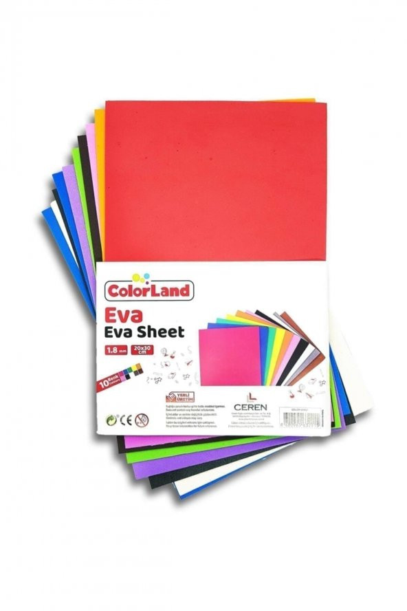 Color Land Eva 20X30 2Mm Karışık Renk 10 Lu