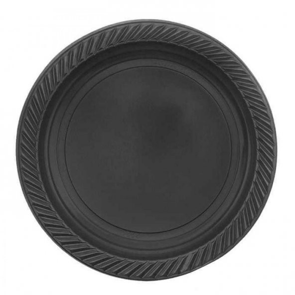 Siyah Plastik Tabak 26 cm